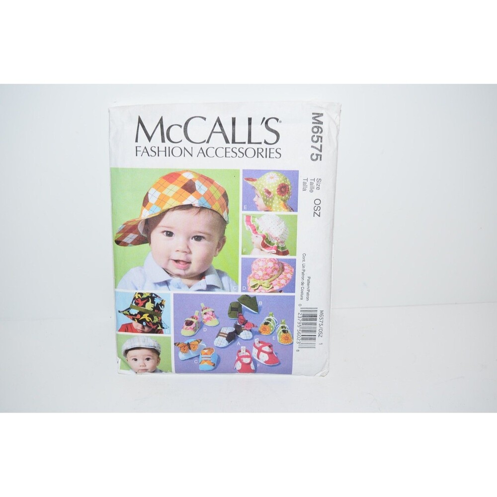 McCall's‎ Sewing Pattern M6575 Baby Hats Soft Shoes